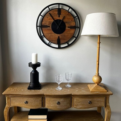 Часы настенные QAUU Ø 55см / 1xAA Металл,дерево