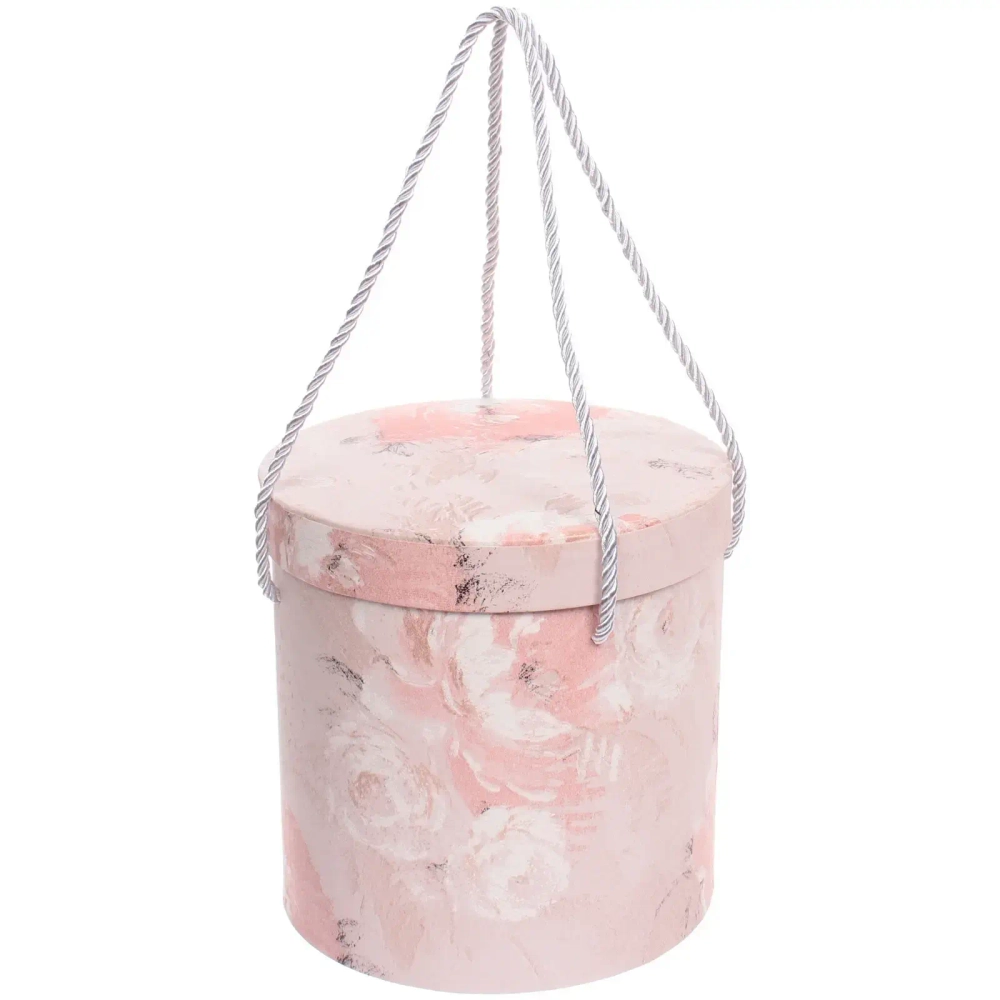 Коробка подарочная «Акварельные цветы» 19*19*18 см, розовый