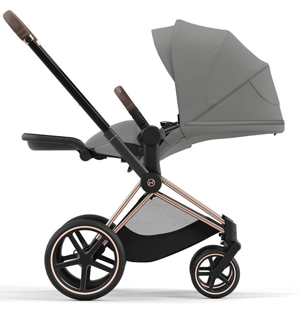 Коляска 3 в 1 Cybex Priam IV Rosegold complete и автокресло Aton S2 i-Size Ocean Blue Mirage Grey