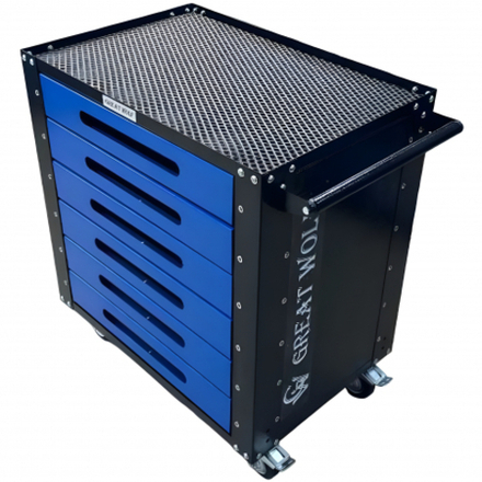 Инструментальная тележка GWT-B6 (6 ящиков, колеса с тормозом, синяя)