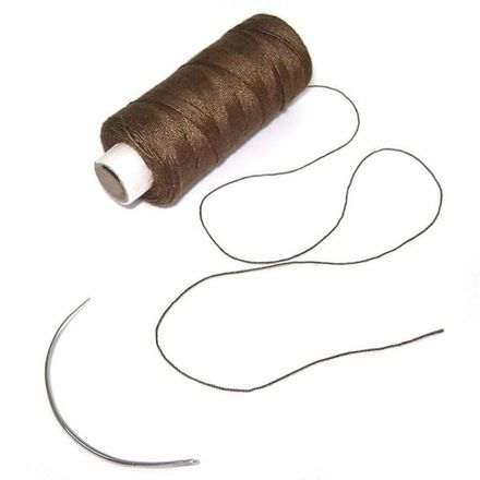 Balmainhair Нить для вшивания тресса Цвет коричневый SBW thread, 1 weaving needle brown
