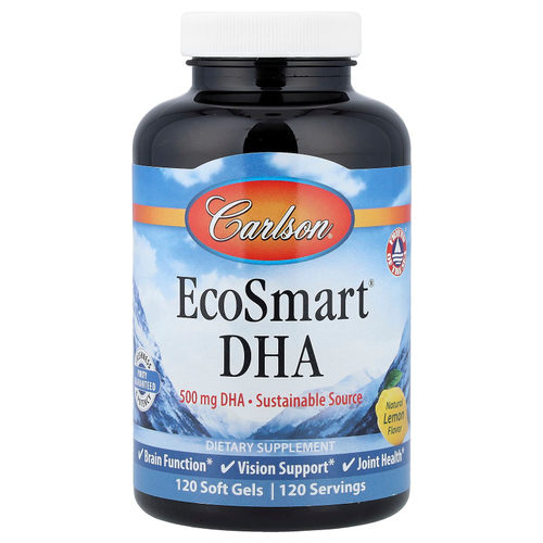 Carlson, EcoSmart®, ДГК, натуральный лимонный вкус, 120 капсул
