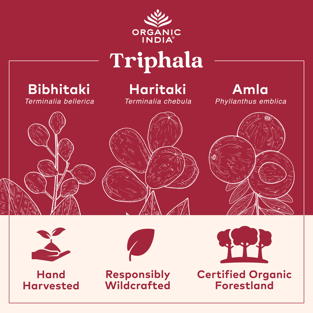 Organic India, Трифала, 180 вегетарианских капсул