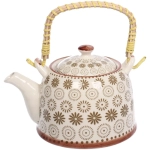 Чайник заварочный керамический 700мл с ситом «Цветочная фантазия»