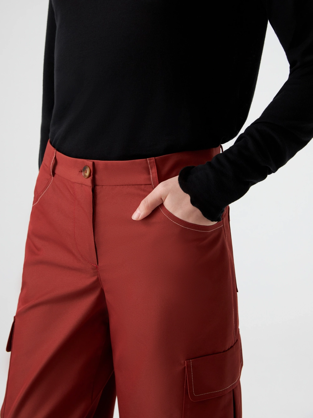 Брюки-карго кирпичного цвета OLA OLA
