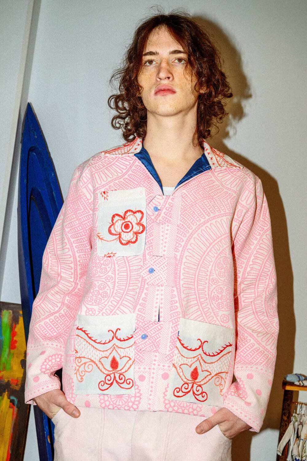 Куртка Soeurs с Голубым Подкладом / Pink And Sky Blue Jacket розовая