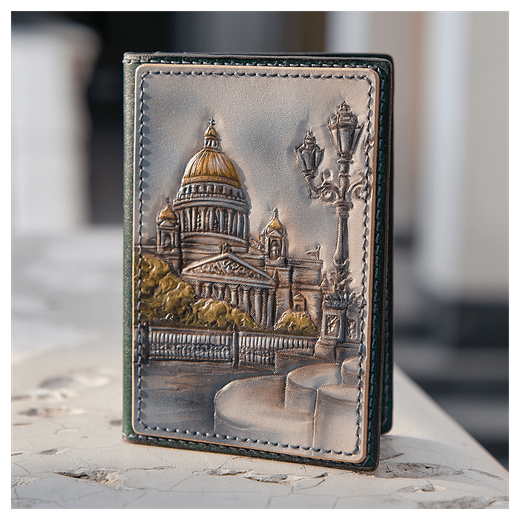 Чехол на паспорт «Городские мотивы» серый