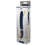 Темно-синий вибратор-реалистик с рёбрышками Nereos - 23 см. (Цвет: темно-синий)