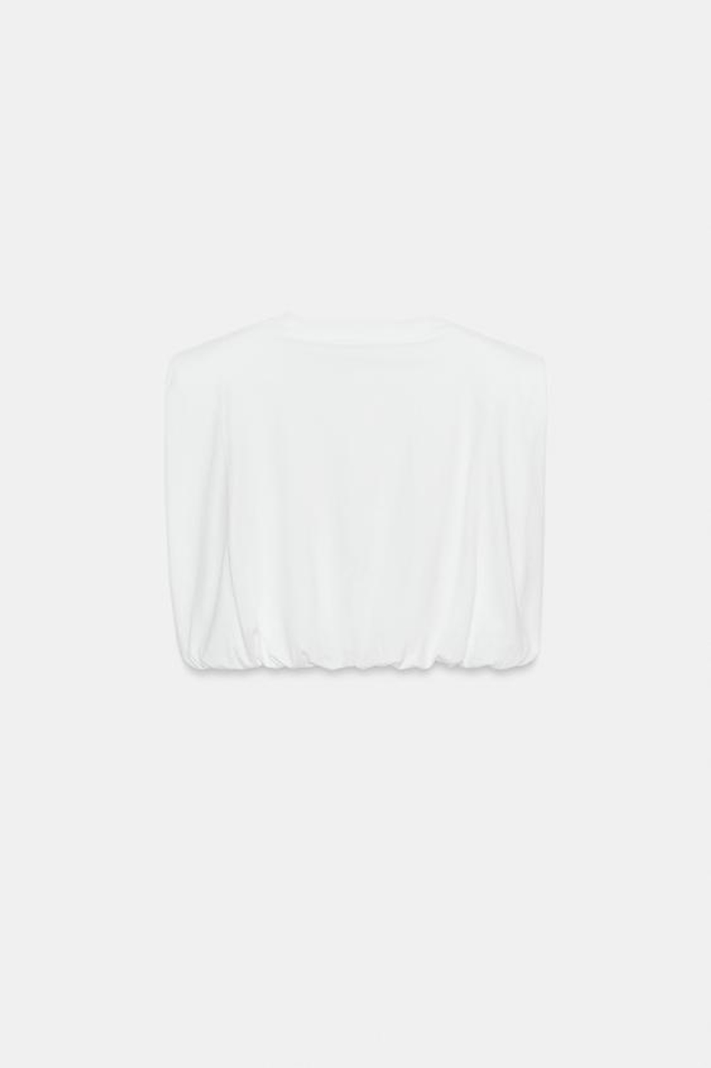ZARA ТОП-БАЛЛОН С ПОДПЛЕЧНИКАМИ, БЕЛЫЙ