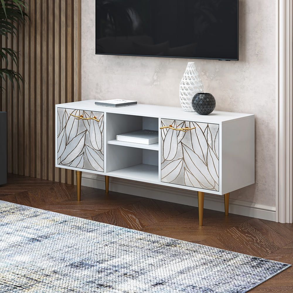 Тумба под ТВ Арт 117см Стайл Айс Голд