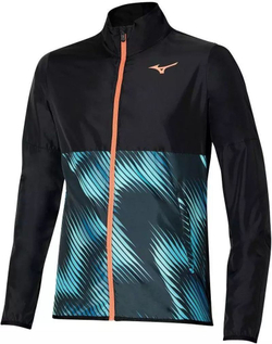 Куртка теннисная Mizuno Printed Jacket - black/blue ashes