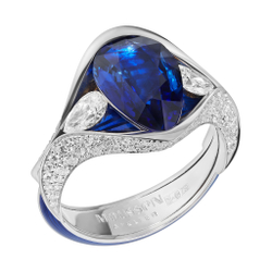 Кольцо с Сапфиром и Бриллиантами, R0020-21/1