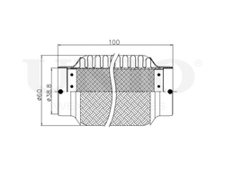 Гофра глушителя 38x100 мм InnerBraid UNIO EXP-38100