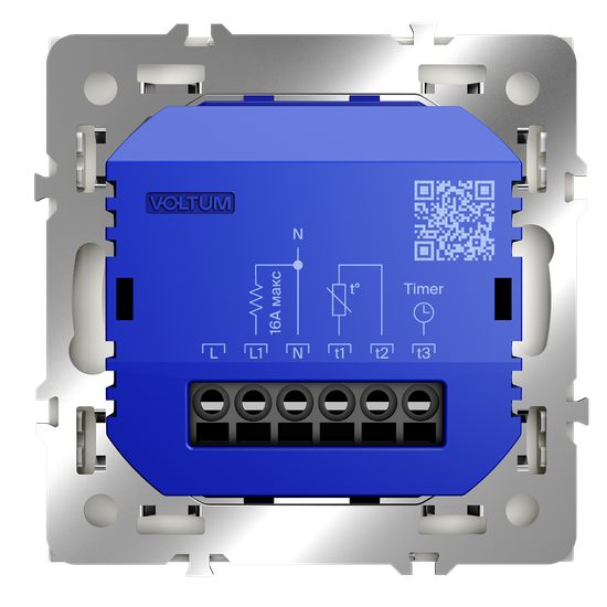 Терморегулятор электронный VOLTUM S70 с индикацией и датчиком, для теплого пола, (хлопок)