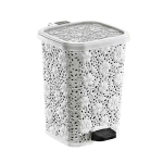 Ведро мусорное с педалью 12 л АЖУРНОЕ белое