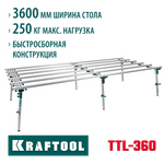 KRAFTOOL TTL-360 360х150х70 см, макс 250 кг, стол для работ с крупноформатными листовыми материалами (33253-360)