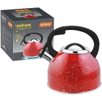 Чайник из нержавеющей стали 2,5л со свистком «Arte» красный