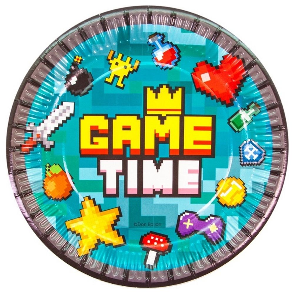 Тарелки Game Time Пиксели 23 см, 6 шт.  #77318