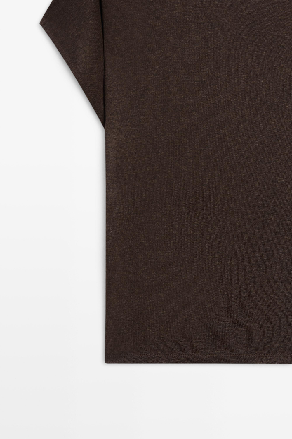 Massimo Dutti Асимметричный топ со спущенными плечевыми швами, пестро-коричневый