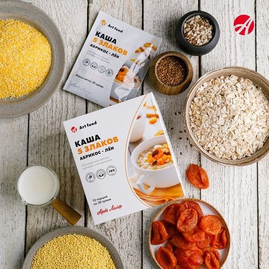 Каша 5 злаков Абрикос лён