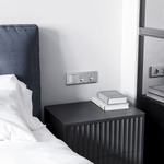 Выключатель двухклавишный (серебряный матовый)