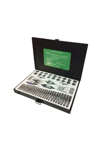 Набор метчиков и плашек метрический 58пр. (М3х0.5/0.6, М3.5х0.6, М4х0.7/0.75, М5х0.8/0.9, М6х0.75/1, М7х0.75/1,М8х1/1.25, М10х1.25/1.5, М12х1.25/1.75) RockForce##Rock FORCE RF-M058-1