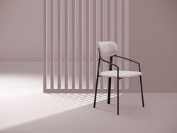 Стул Ror, Round, велюр, черный/розовый