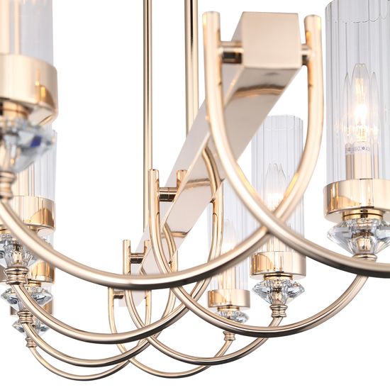 SL1402.223.08 Люстра подвесная ST-Luce Латунь/Прозрачный E14*8 40W Elegra