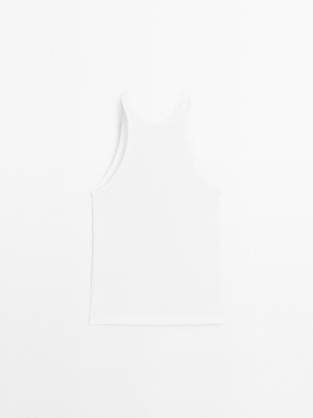 Massimo Dutti Топ из 100% хлопка на бретелях, натуральный, кремовый