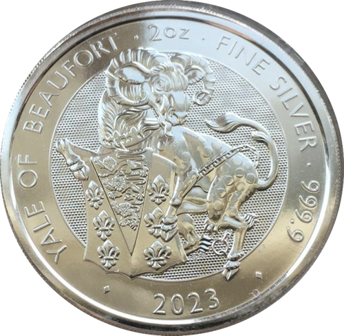 5 фунтов Йель . Королевские звери Тюдоров . 62,2 гр 2 oz . 2023 год
