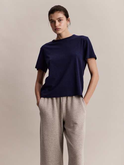 Футболка Robbie T-shirt Navy Blue in Hemp