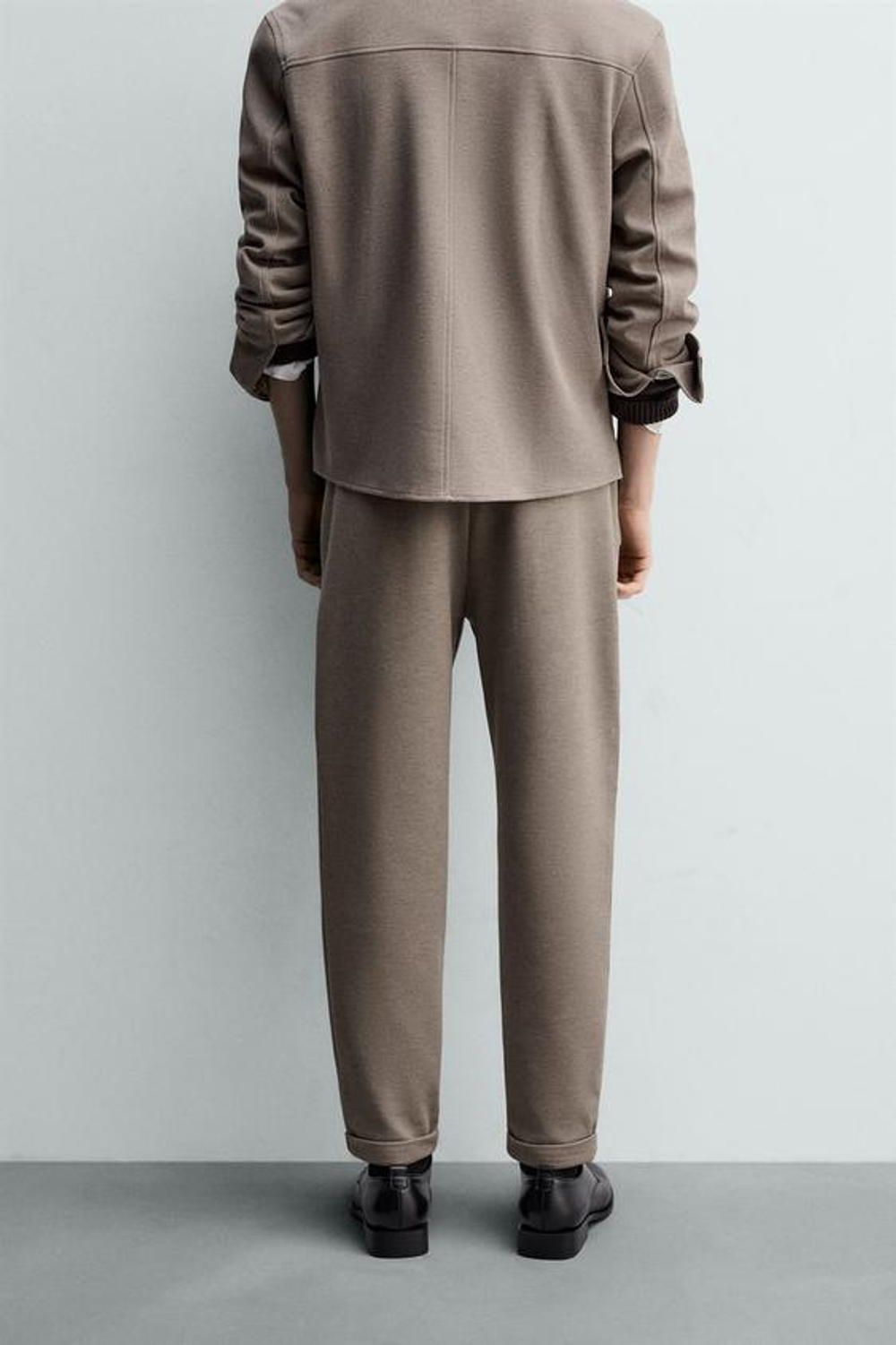 ZARA БРЮКИ-ДЖОГГЕРЫ NON IRON КОМФОРТНОЙ ПОСАДКИ, РЫЖЕВАТО-КОРИЧНЕВЫЙ МЕЛАНЖ