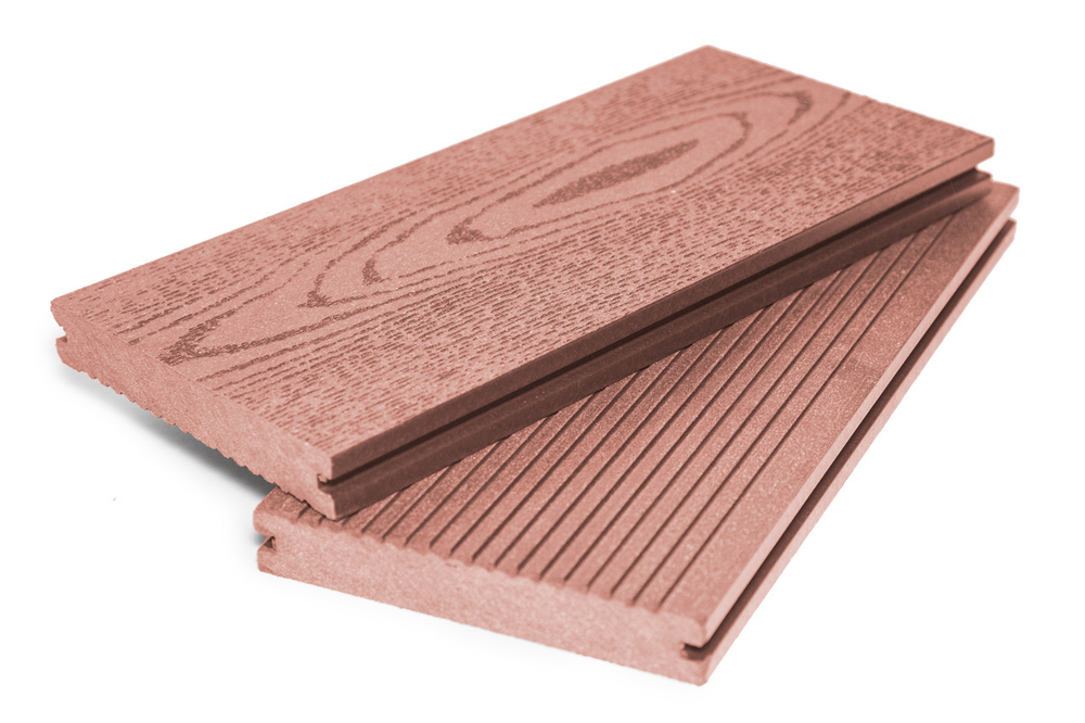 Террасная доска  полнотелая 140 х 22 мм Терракот 3D WOOD