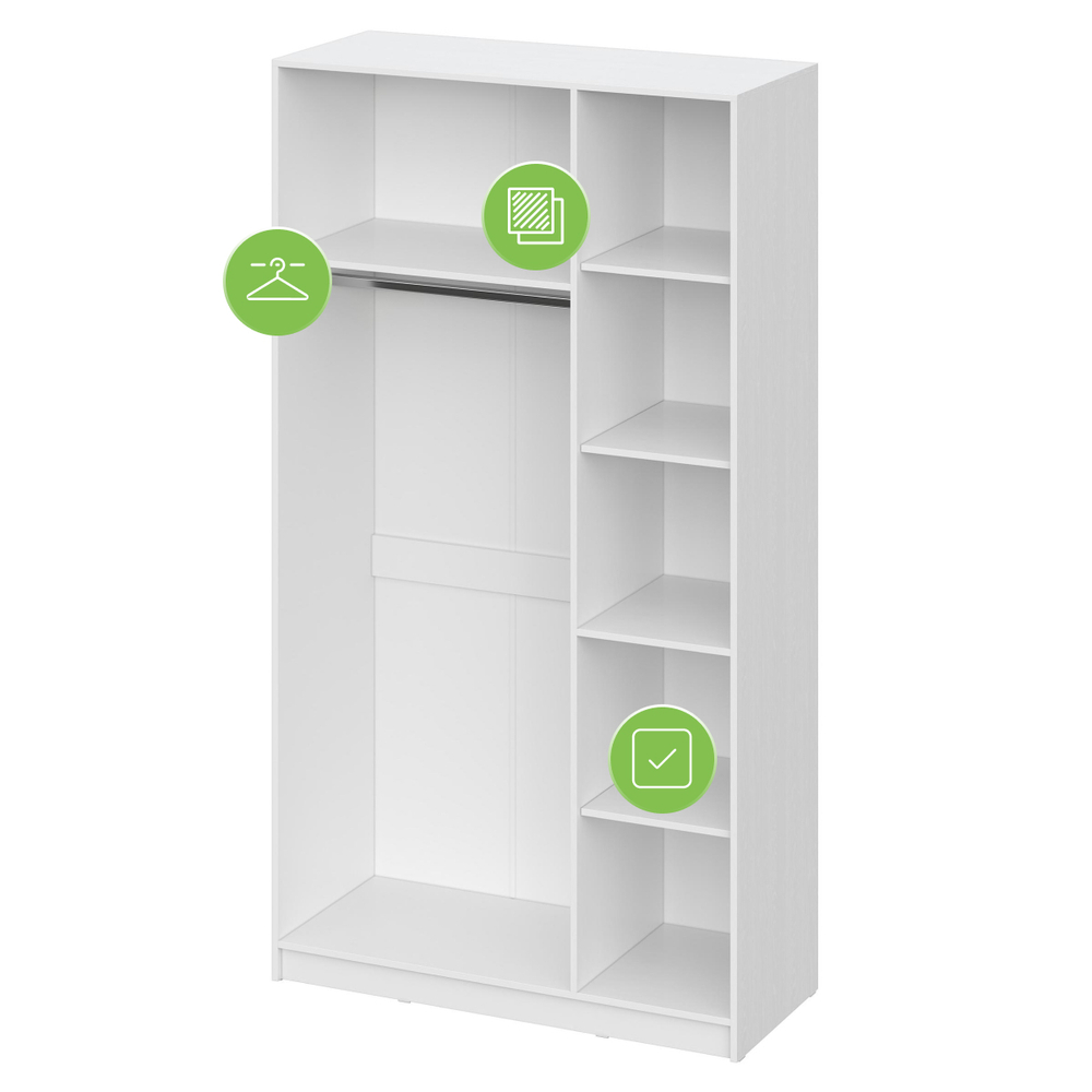 Шкаф Woodville Бирма ШК-1200 белое дерево, белое дерево