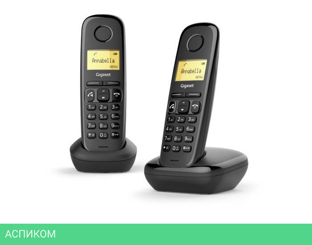 Радиотелефон DECT Gigaset A270 Duo Rus черный (L36852-H2812-A601)