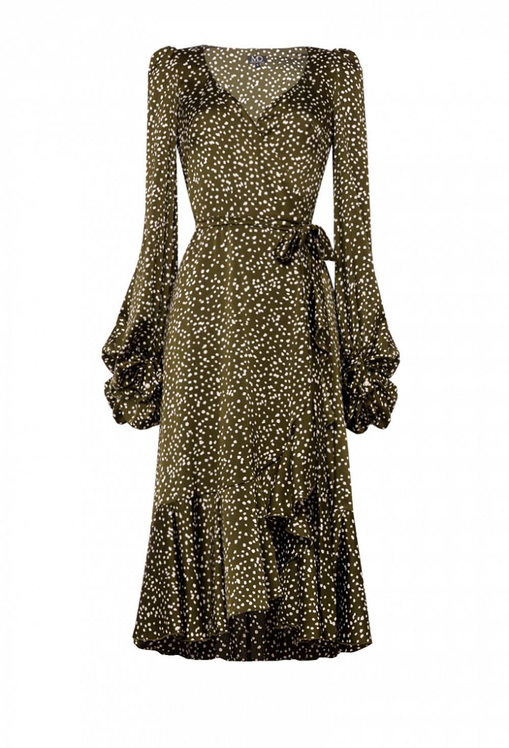 Платье хаки облегающее с запахом 06-02-21SS