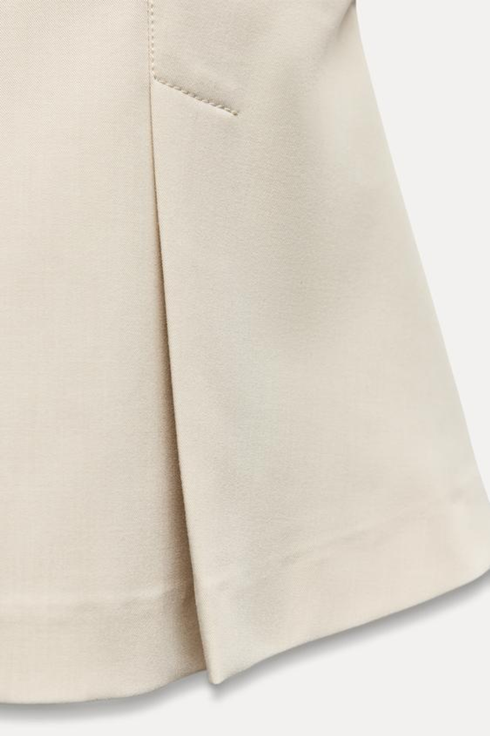 ZARA ТОП С БАСКОЙ И ЗАЩИПАМИ, СВЕТЛО-БЕЖЕВЫЙ