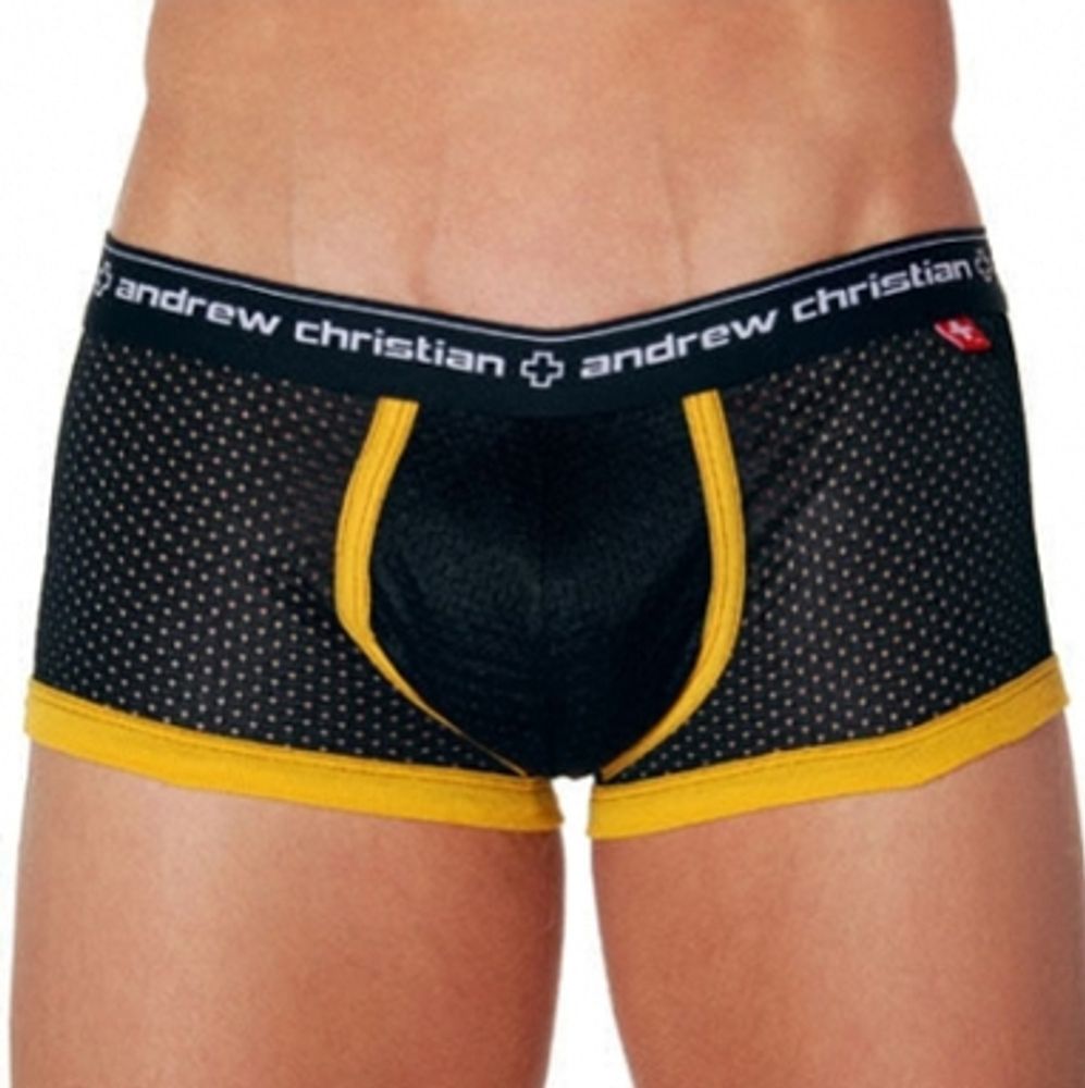 Мужские спортивные боксеры Andrew Christian Black Sport Mesh Boxer ART132