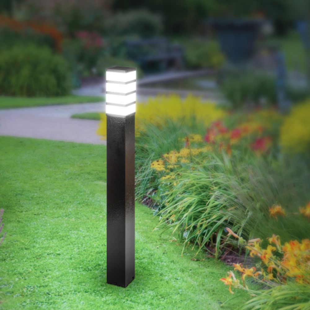 Садово-парковый светильник ЭРА ИНОКС-8410 напольный черный IP54 Е27 max60Вт