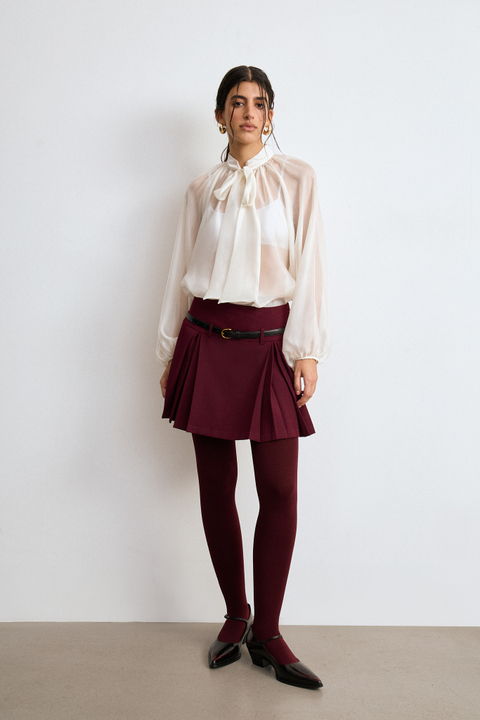 Блуза из шифона с бантом