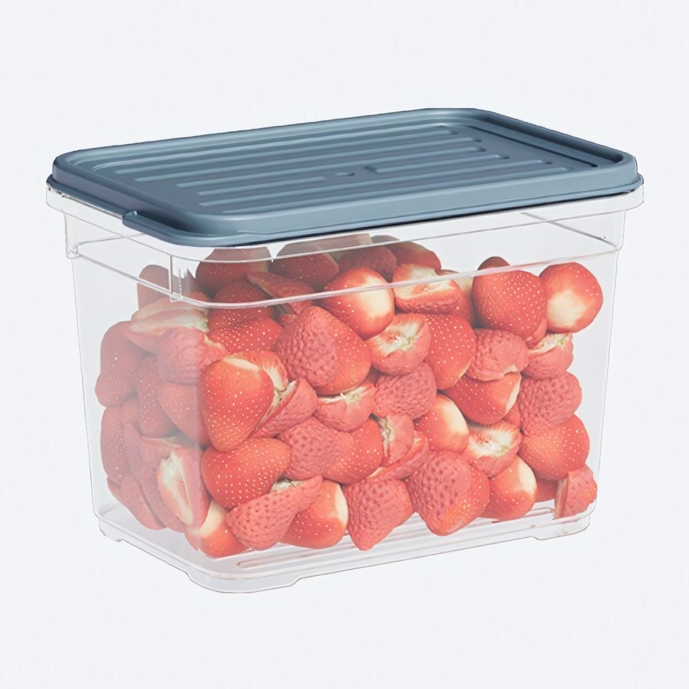 Лоток прозрачный с крышкой, цвет серый 950 мл