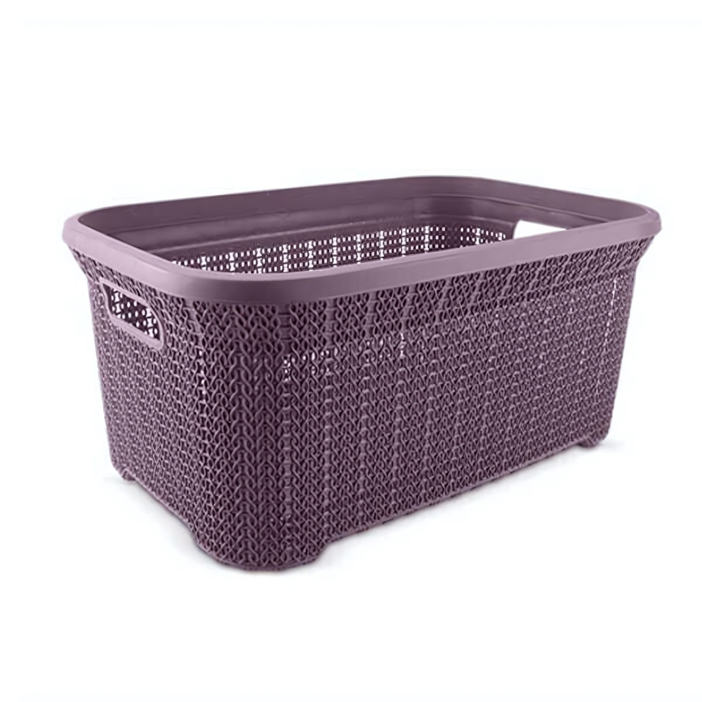 Корзина для белья вязаный узор 35л открытая шт лиловый