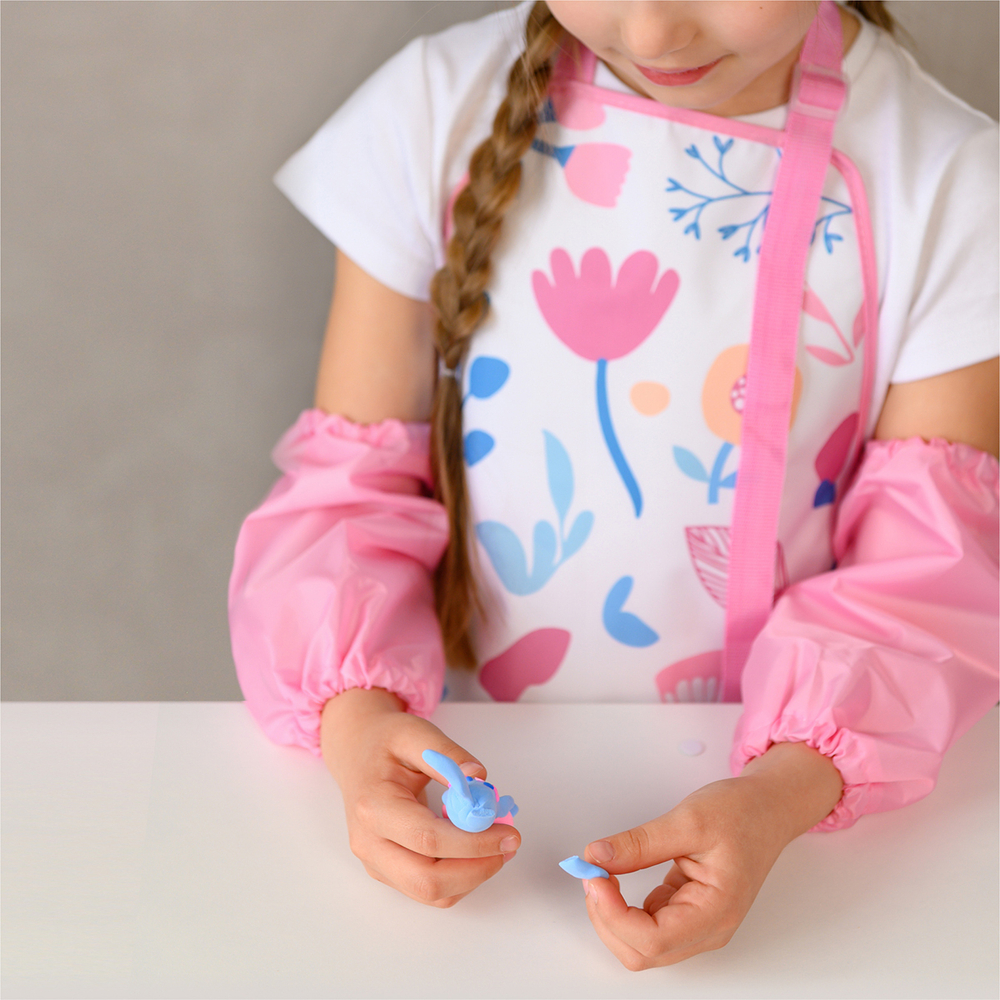 Фартук для творчества с застёжкой фастекс. Цветочный принт