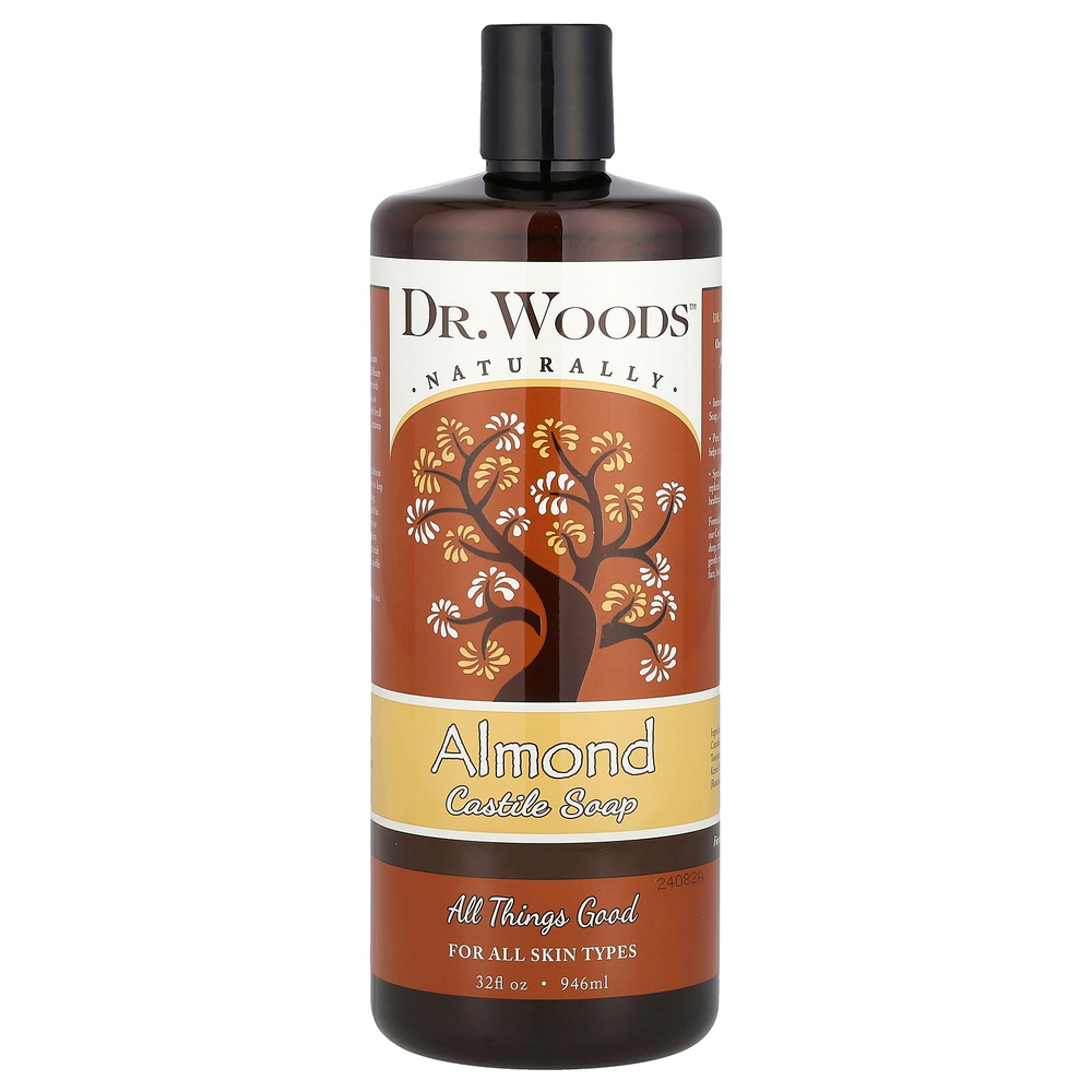 Dr. Woods, Кастильское мыло с ароматом миндаля, 32 жидких унции (946 мл)