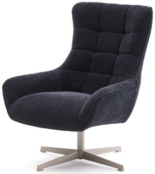 Teryl Кресло из шенилла синего цвета с серым металлом Испания 