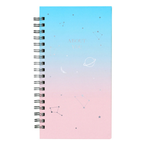 Записная книжка 95*175мм 96л. на гребне MESHU "About you", матовая ламинация, твердая обложка, тиснение фольгой