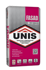 Шпатлевка Unis FASAD цементная высокопрочная белая армированная   20 кг