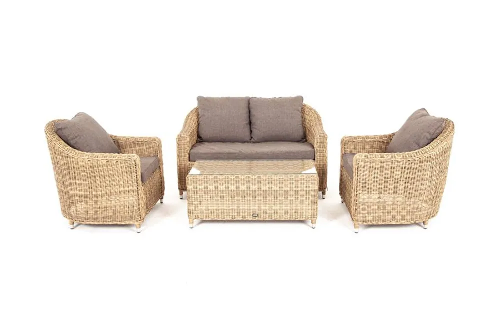 "Кон Панна" лаунж-зона из искусственного ротанга, цвет соломенный