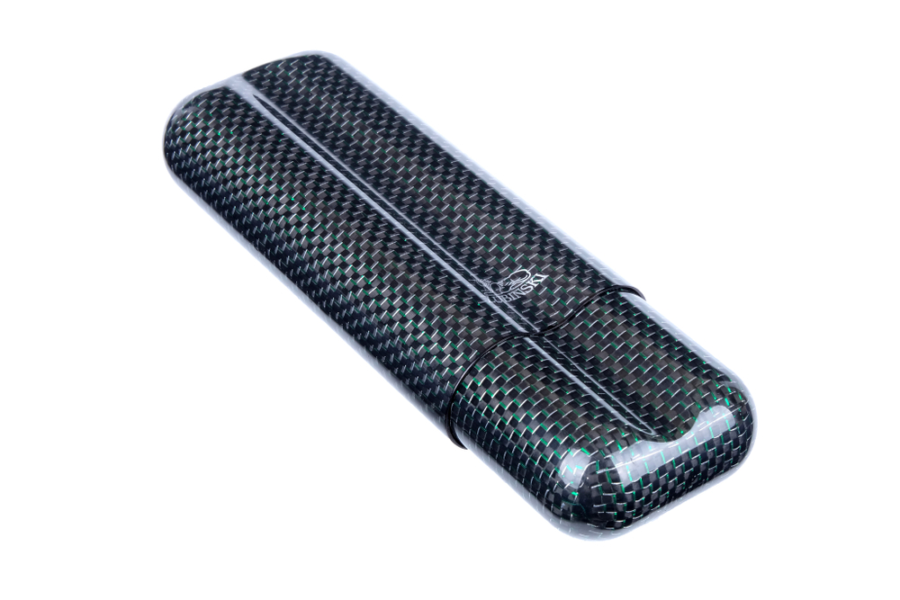 Футляр Lubinski карбон зеленый на 2 сигары