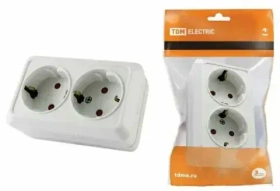 Розетка 2П открытой установки IP20 10А, белая "Ладога" TDM (ЕС) SQ1801-0013